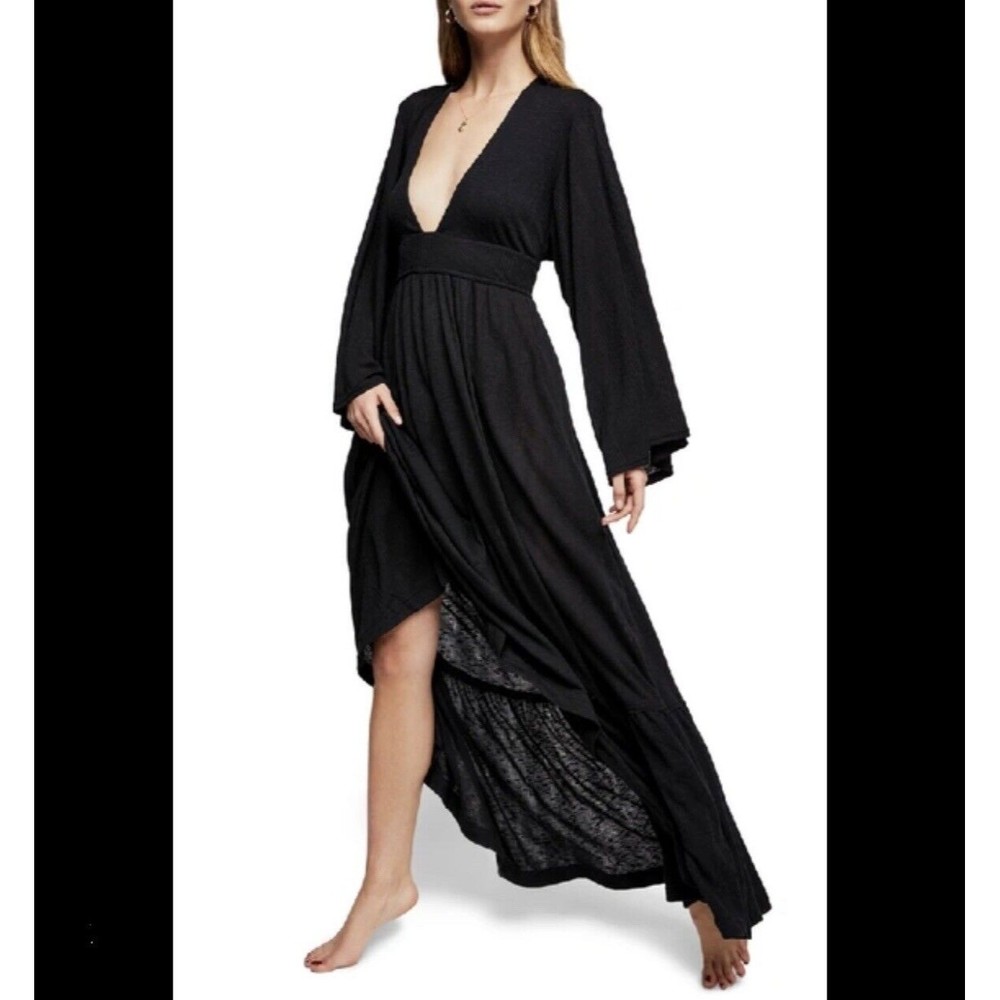 Free People FP Beach Endless Summer Noon Walking Maxi Dress Black XS - Picture 1 of 15